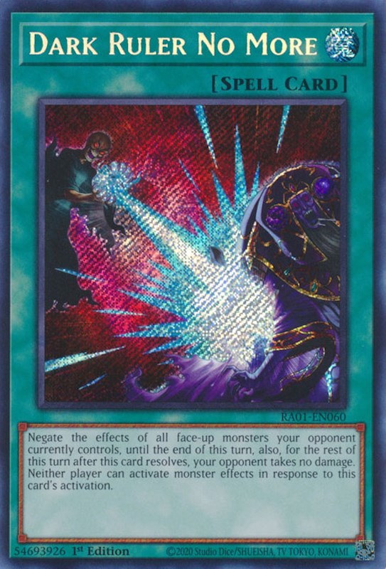 Dark Ruler No More [RA01-EN060] Secret Rare | Galaxy Games LLC