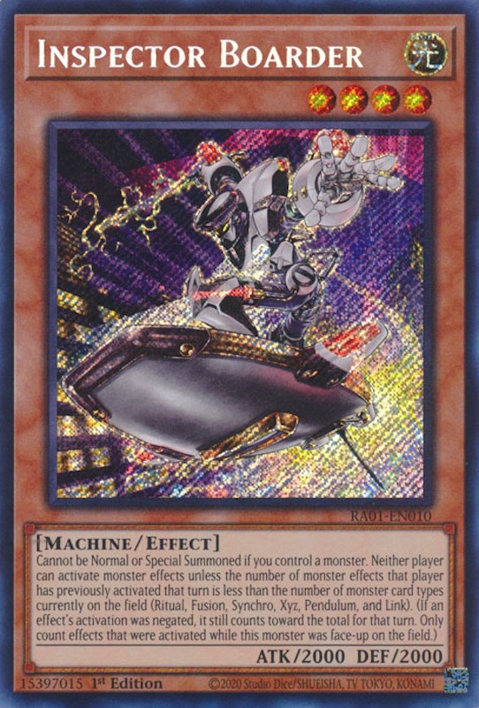 Inspector Boarder [RA01-EN010] Secret Rare | Galaxy Games LLC