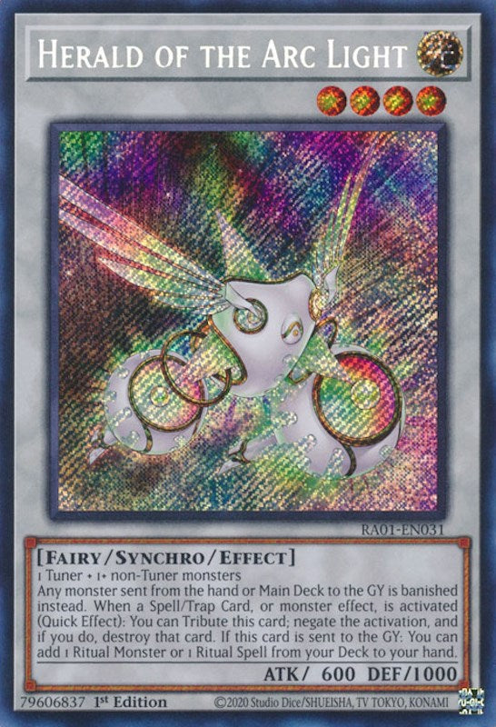 Herald of the Arc Light [RA01-EN031] Secret Rare | Galaxy Games LLC