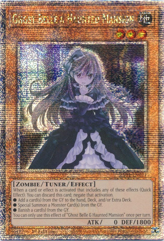 Ghost Belle & Haunted Mansion [RA01-EN011] Quarter Century Secret Rare | Galaxy Games LLC