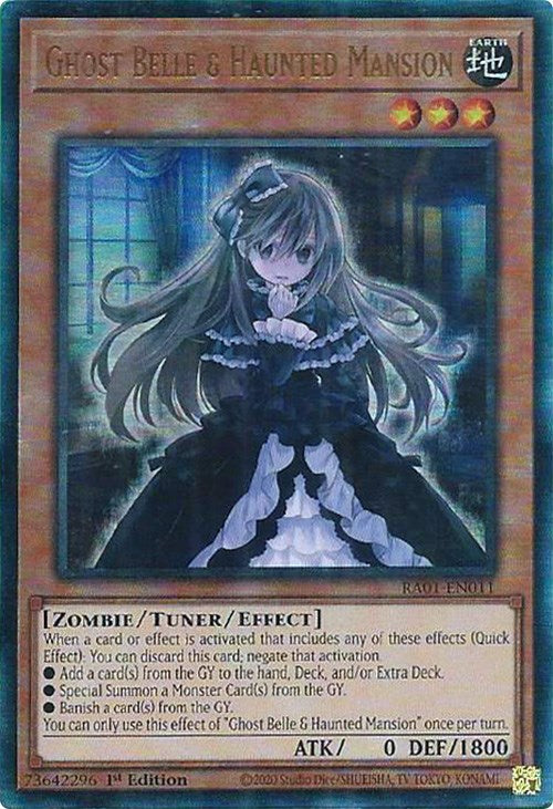 Ghost Belle & Haunted Mansion [RA01-EN011] Prismatic Ultimate Rare | Galaxy Games LLC