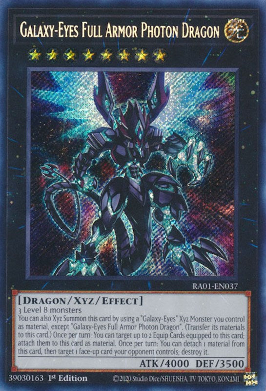 Galaxy-Eyes Full Armor Photon Dragon [RA01-EN037] Secret Rare | Galaxy Games LLC