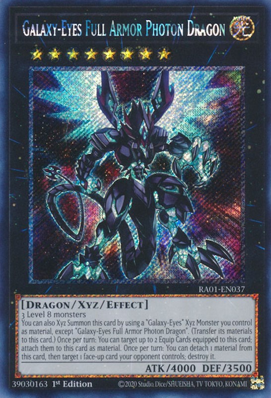 Galaxy-Eyes Full Armor Photon Dragon [RA01-EN037] Platinum Secret Rare | Galaxy Games LLC