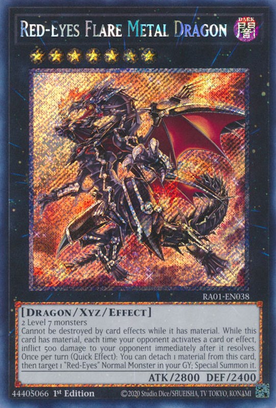 Red-Eyes Flare Metal Dragon [RA01-EN038] Platinum Secret Rare | Galaxy Games LLC