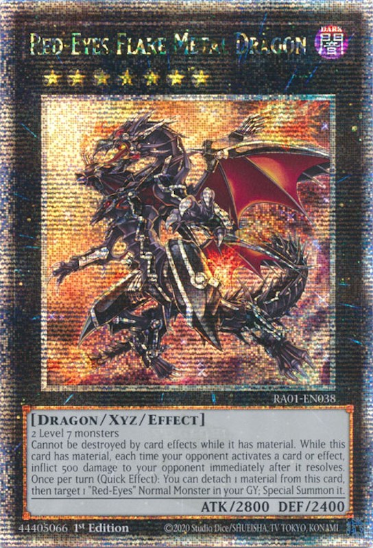 Red-Eyes Flare Metal Dragon [RA01-EN038] Quarter Century Secret Rare | Galaxy Games LLC