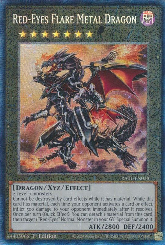 Red-Eyes Flare Metal Dragon [RA01-EN038] Prismatic Collector's Rare | Galaxy Games LLC