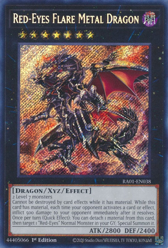 Red-Eyes Flare Metal Dragon [RA01-EN038] Secret Rare | Galaxy Games LLC