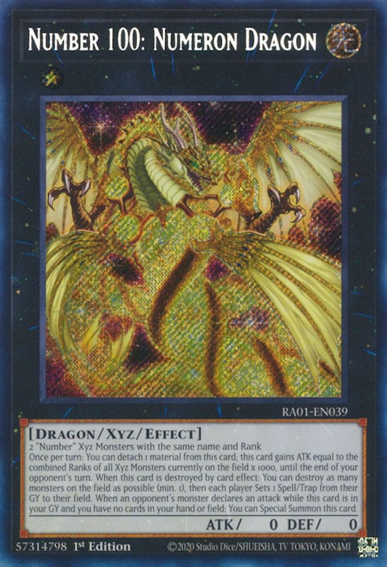 Number 100: Numeron Dragon [RA01-EN039] Secret Rare | Galaxy Games LLC