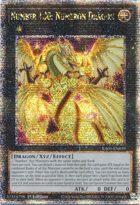 Number 100: Numeron Dragon [RA01-EN039] Quarter Century Secret Rare | Galaxy Games LLC