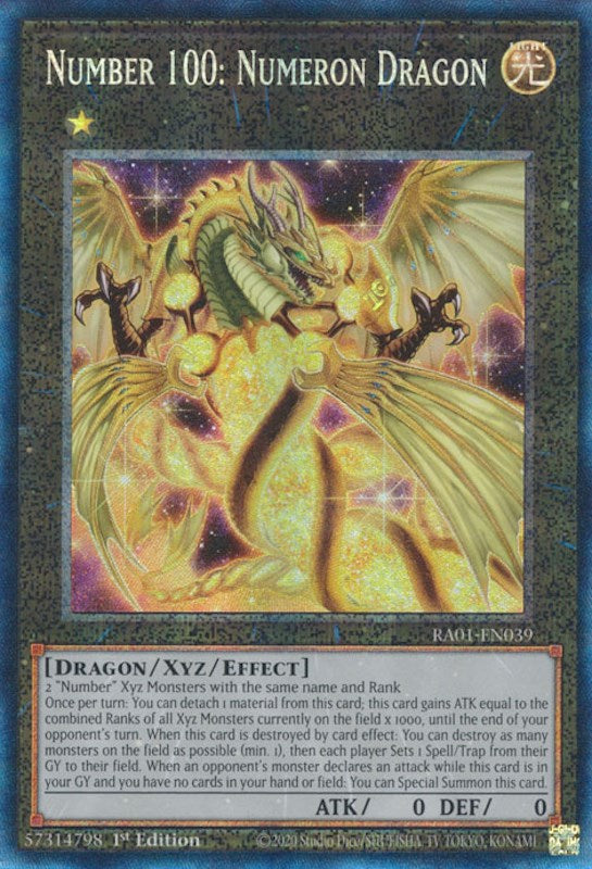 Number 100: Numeron Dragon [RA01-EN039] Prismatic Collector's Rare | Galaxy Games LLC