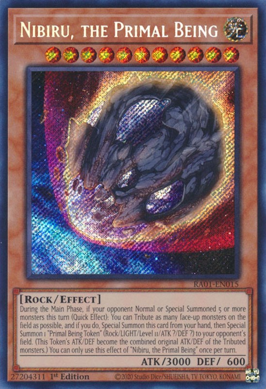 Nibiru, the Primal Being [RA01-EN015] Secret Rare | Galaxy Games LLC