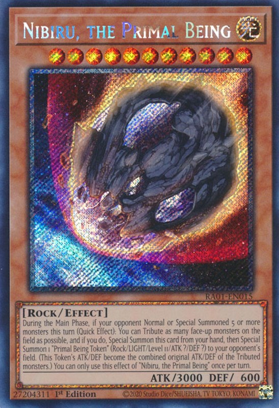 Nibiru, the Primal Being [RA01-EN015] Platinum Secret Rare | Galaxy Games LLC