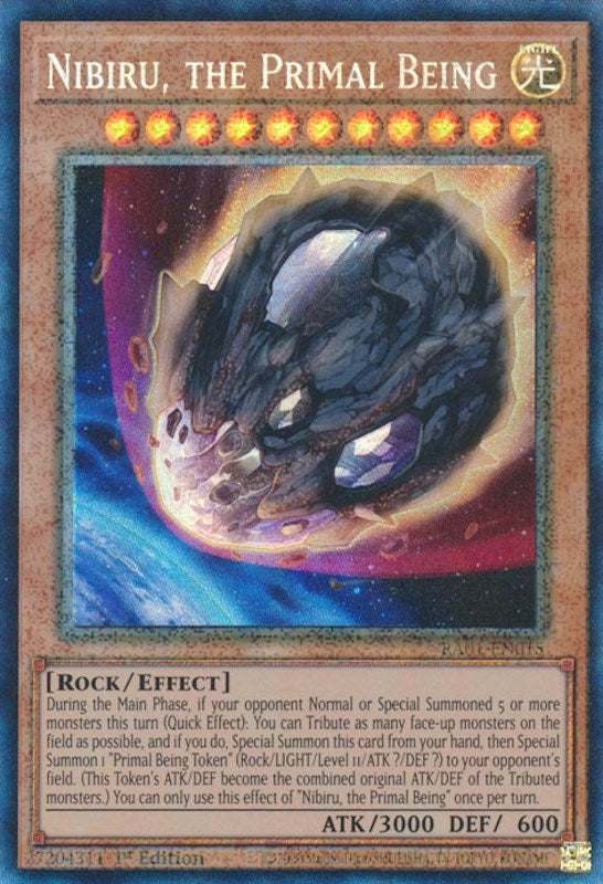 Nibiru, the Primal Being [RA01-EN015] Prismatic Collector's Rare | Galaxy Games LLC