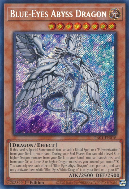 Blue-Eyes Abyss Dragon [RA01-EN016] Secret Rare | Galaxy Games LLC