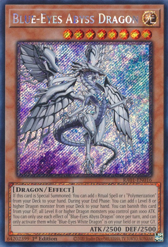 Blue-Eyes Abyss Dragon [RA01-EN016] Platinum Secret Rare | Galaxy Games LLC