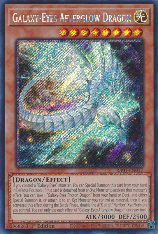 Galaxy-Eyes Afterglow Dragon [RA01-EN017] Platinum Secret Rare | Galaxy Games LLC