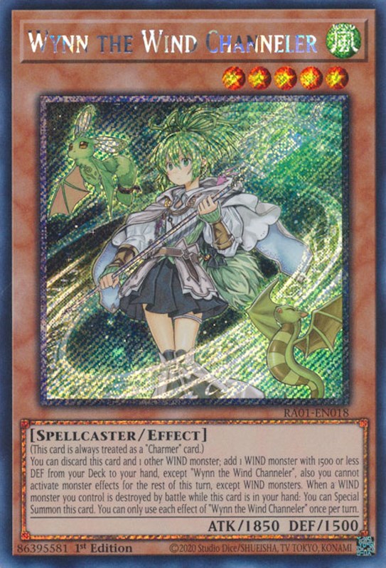 Wynn the Wind Channeler [RA01-EN018] Platinum Secret Rare | Galaxy Games LLC