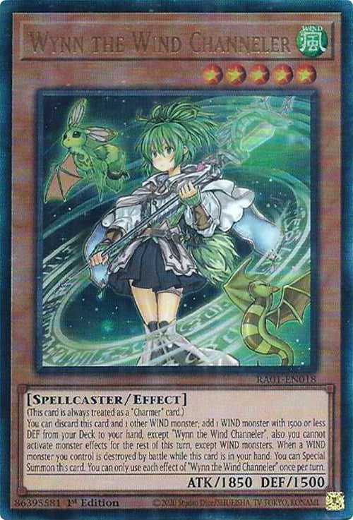 Wynn the Wind Channeler [RA01-EN018] Prismatic Ultimate Rare | Galaxy Games LLC