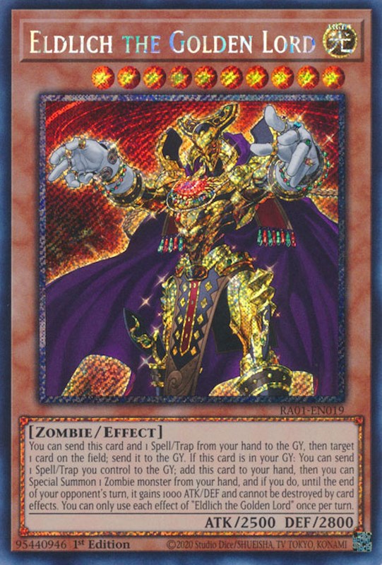 Eldlich the Golden Lord [RA01-EN019] Platinum Secret Rare | Galaxy Games LLC