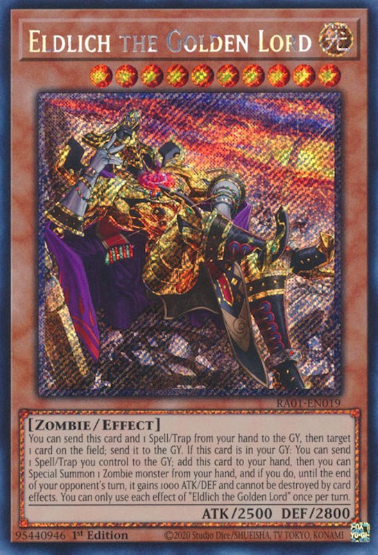 Eldlich the Golden Lord (Alternate Art) [RA01-EN019] Platinum Secret Rare | Galaxy Games LLC