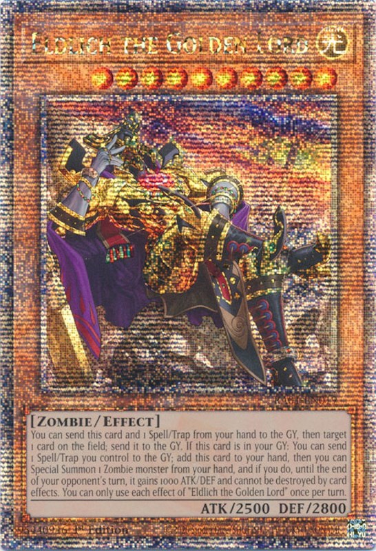 Eldlich the Golden Lord (Alternate Art) [RA01-EN019] Quarter Century Secret Rare | Galaxy Games LLC