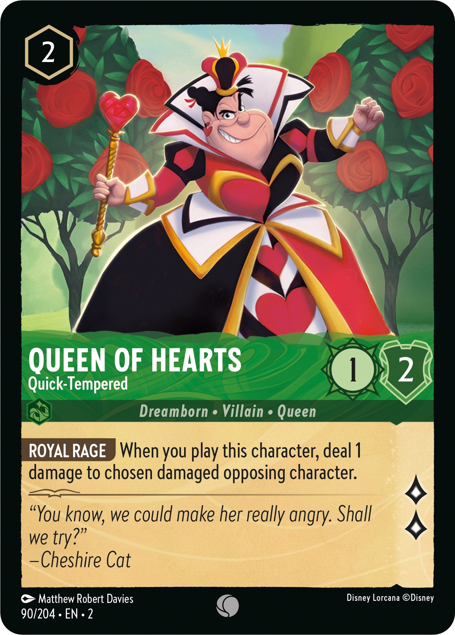 Queen of Hearts - Quick-Tempered (90/204) [Rise of the Floodborn] | Galaxy Games LLC