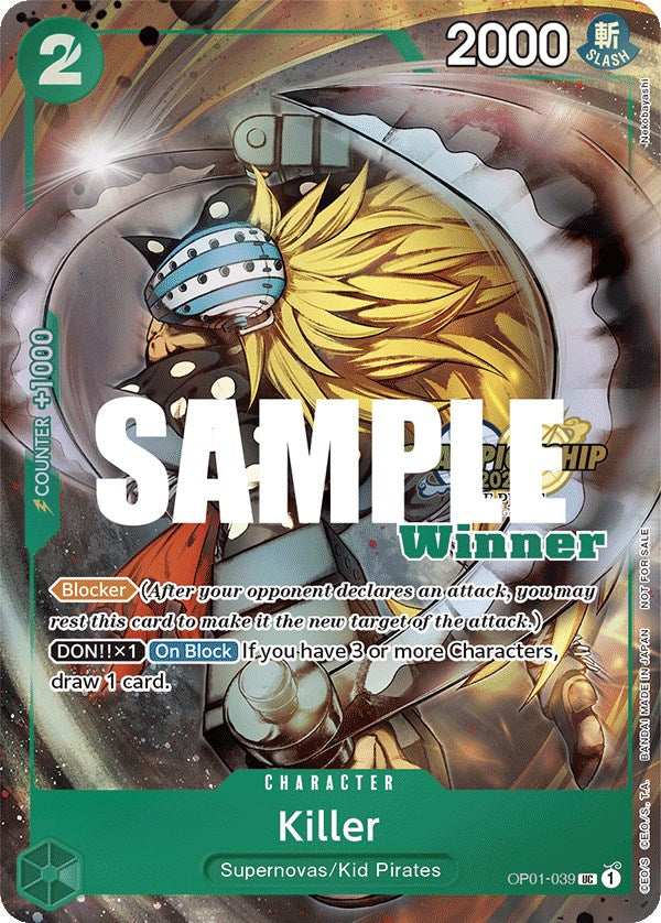 Killer (CS 2023 Top Players Pack) [Winner] [One Piece Promotion Cards] | Galaxy Games LLC