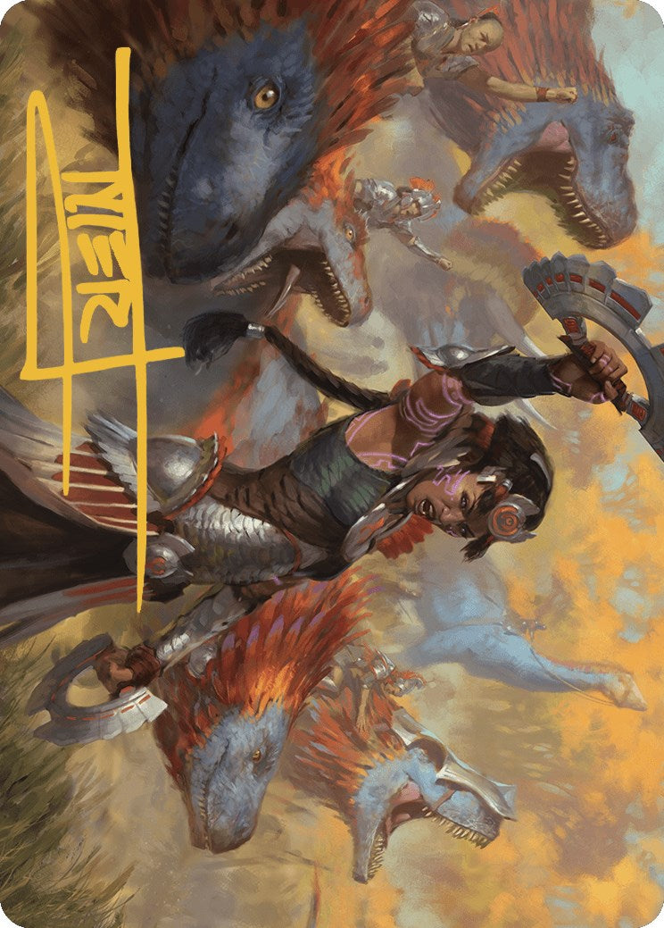 Huatli, Poet of Unity Art Card (Gold-Stamped Signature) [The Lost Caverns of Ixalan Art Series] | Galaxy Games LLC