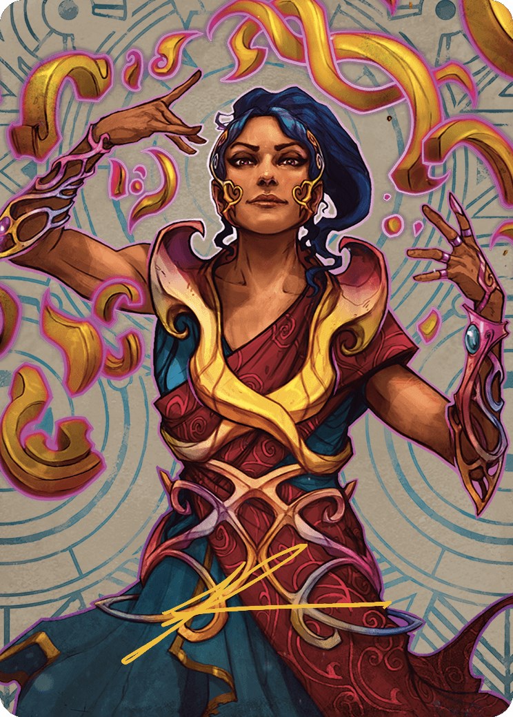 Saheeli, the Sun's Brilliance Art Card (Gold-Stamped Signature) [The Lost Caverns of Ixalan Art Series] | Galaxy Games LLC