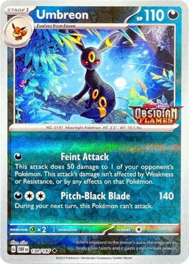 Umbreon (130/197) (Obsidian Flames Stamped) [Scarlet & Violet: Obsidian Flames] | Galaxy Games LLC