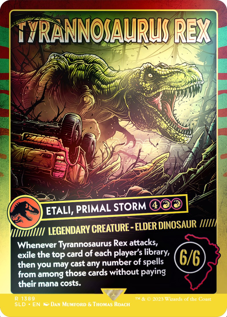 Tyrannosaurus Rex - Etali, Primal Storm (Rainbow Foil) [Secret Lair Drop Series] | Galaxy Games LLC