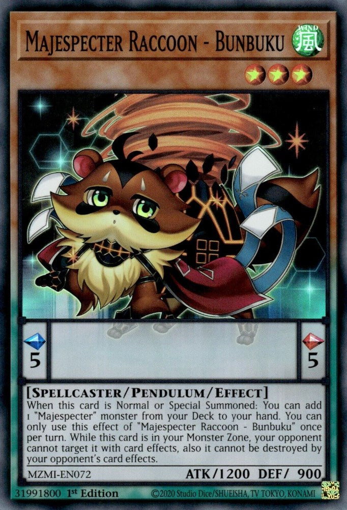 Majespecter Raccoon - Bunbuku [MZMI-EN072] Super Rare | Galaxy Games LLC