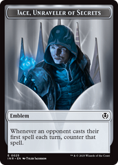 Human Wizard // Emblem - Jace, Unraveler of Secrets Double-Sided Token [Innistrad Remastered Tokens] | Galaxy Games LLC