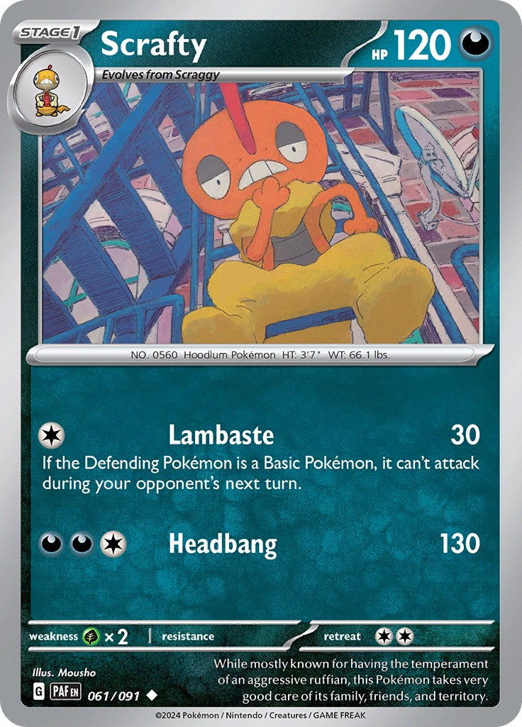 Scrafty (061/091) [Scarlet & Violet: Paldean Fates] | Galaxy Games LLC