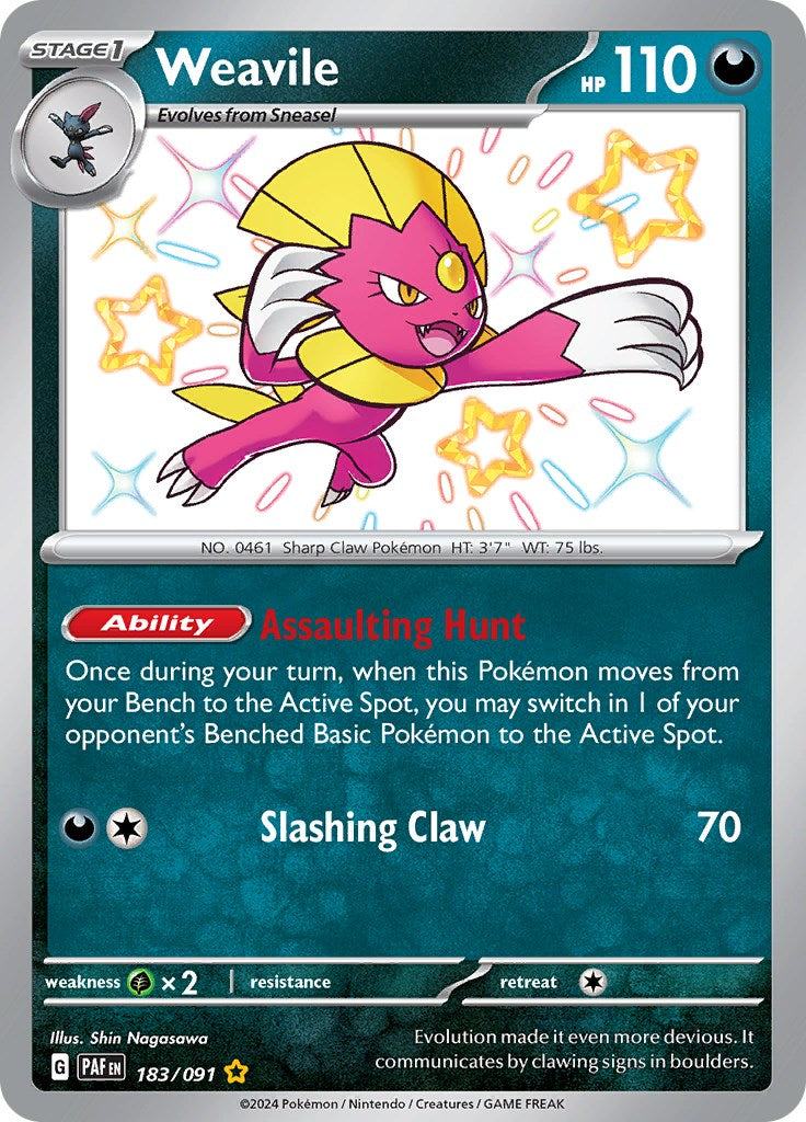 Weavile (183/091) [Scarlet & Violet: Paldean Fates] | Galaxy Games LLC