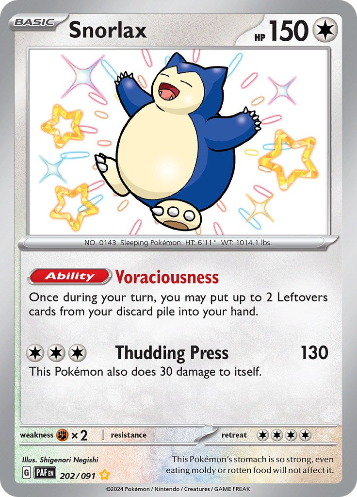 Snorlax (202/091) [Scarlet & Violet: Paldean Fates] | Galaxy Games LLC