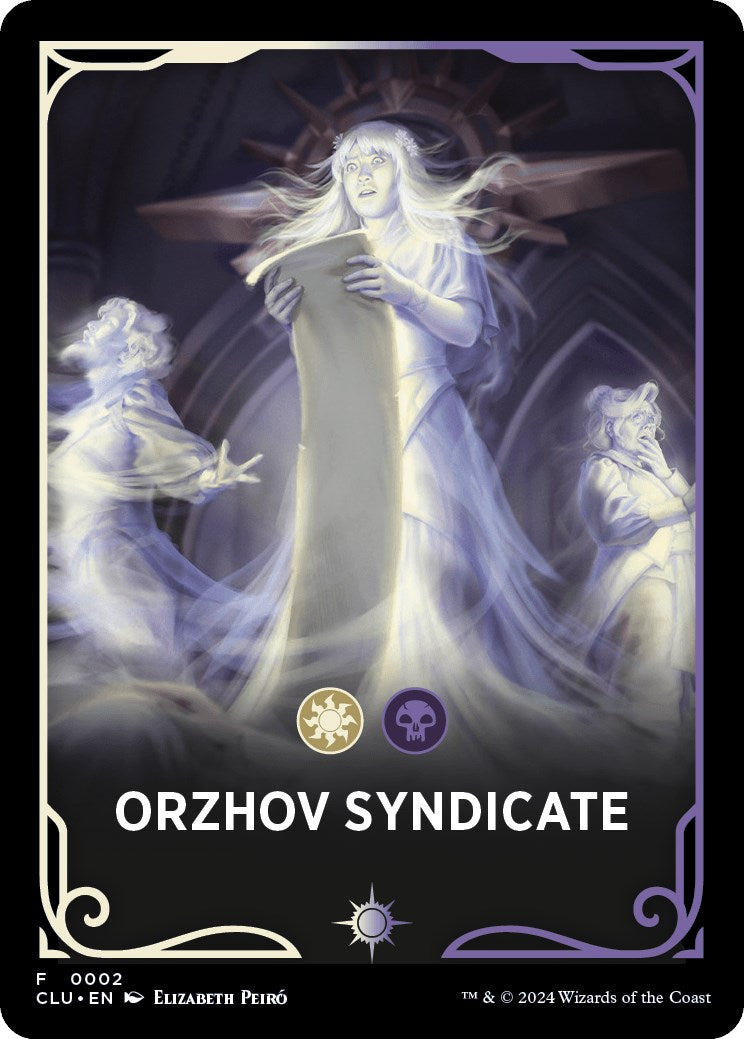 Orzhov Syndicate Theme Card [Ravnica: Clue Edition Tokens] | Galaxy Games LLC