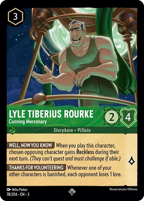 Lyle Tiberius Rourke - Cunning Mercenary (78/204) [Into the Inklands] | Galaxy Games LLC