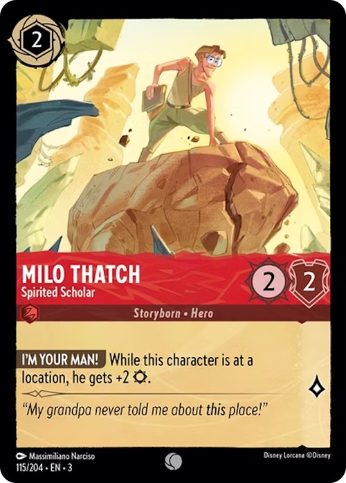 Milo Thatch - Spirited Scholar (115/204) [Into the Inklands] | Galaxy Games LLC