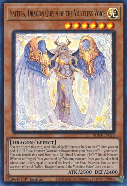 Saffira, Dragon Queen of the Voiceless Voice [PHNI-EN020] Ultra Rare | Galaxy Games LLC