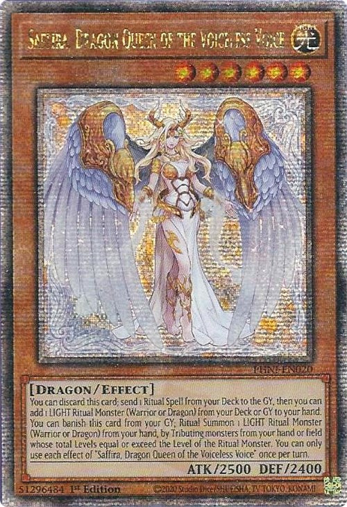 Saffira, Dragon Queen of the Voiceless Voice [PHNI-EN020] Quarter Century Secret Rare | Galaxy Games LLC