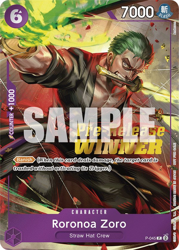 Roronoa Zoro (OP-06 Pre-Release Tournament) [Winner] [One Piece Promotion Cards] | Galaxy Games LLC