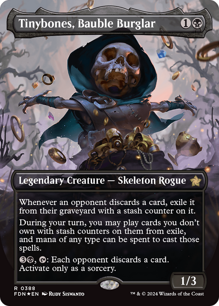 Tinybones, Bauble Burglar (Borderless) (Mana Foil) [Foundations] | Galaxy Games LLC