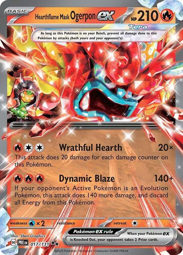 Hearthflame Mask Ogerpon ex (017/131) [Scarlet & Violet: Prismatic Evolutions] | Galaxy Games LLC