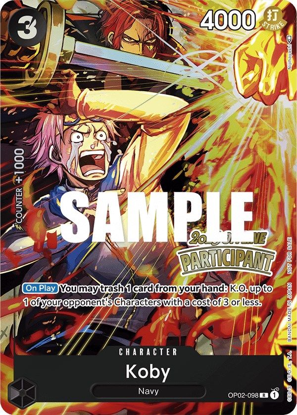 Koby (Offline Regional 2023) [Participant] [One Piece Promotion Cards] | Galaxy Games LLC