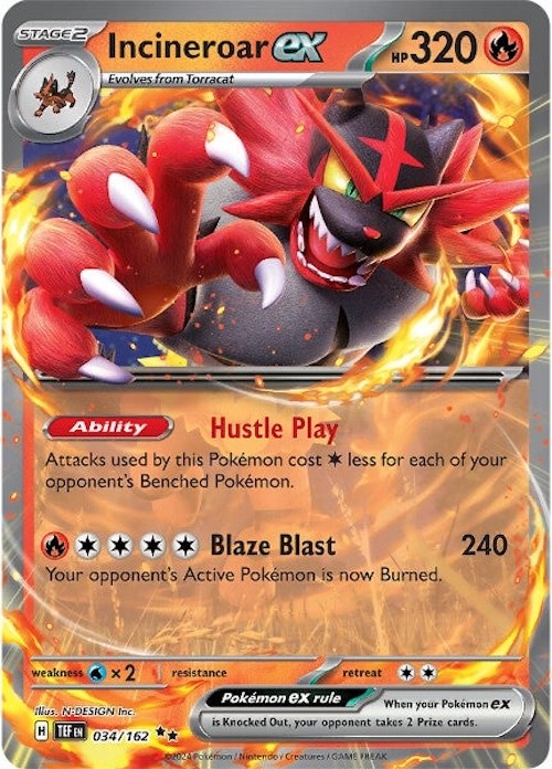 Incineroar ex (034/162) [Scarlet & Violet: Temporal Forces] | Galaxy Games LLC