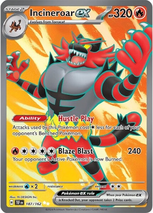 Incineroar ex (187/162) [Scarlet & Violet: Temporal Forces] | Galaxy Games LLC