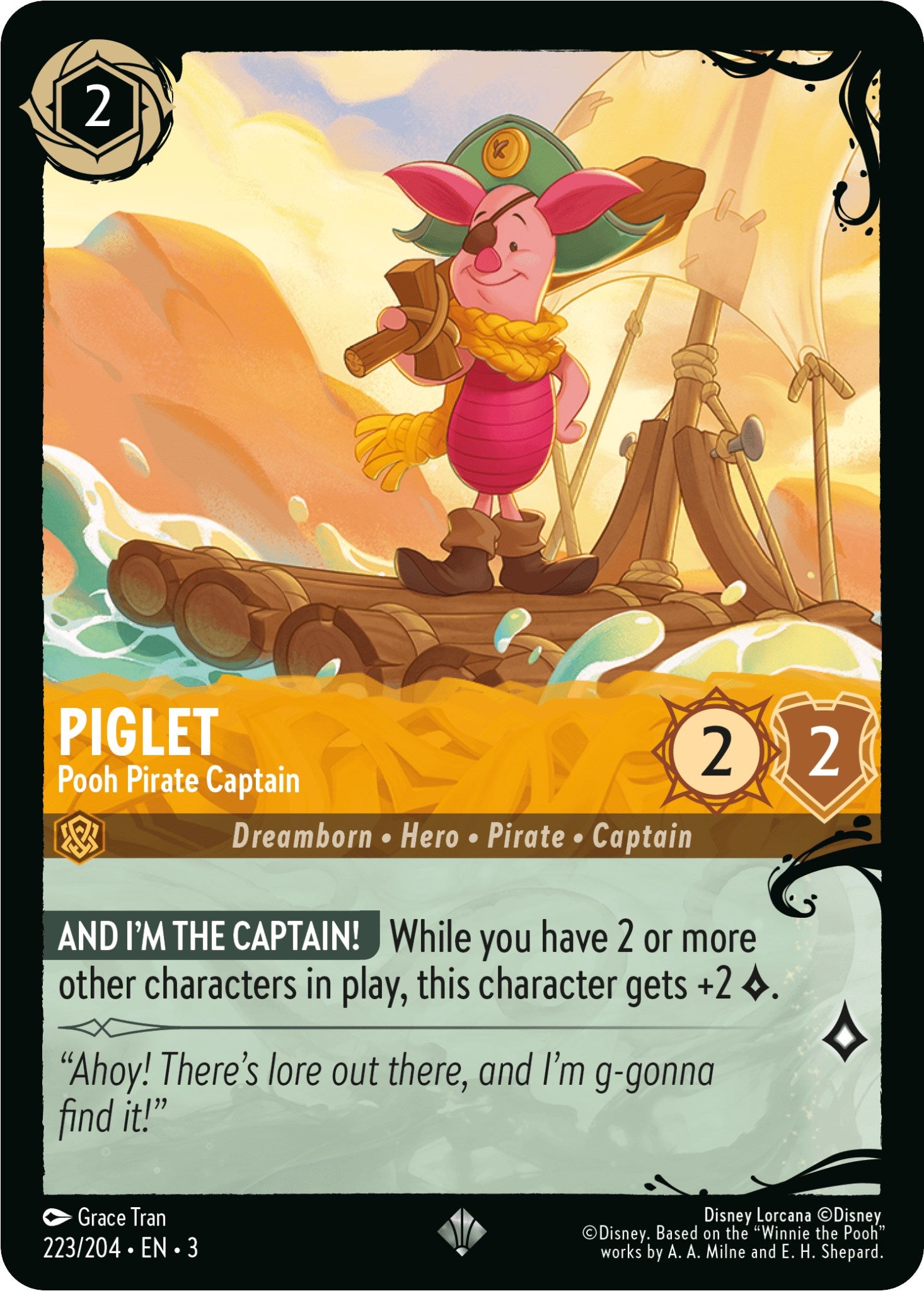 Piglet - Pooh Pirate Captain (223/204) [Ursula's Return] | Galaxy Games LLC