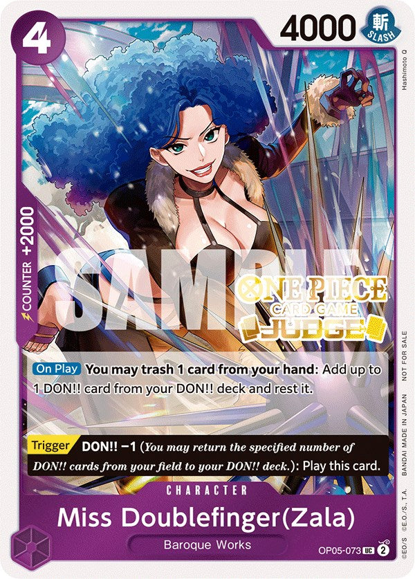 Miss Doublefinger(Zala) (Judge Pack Vol. 3) [One Piece Promotion Cards] | Galaxy Games LLC
