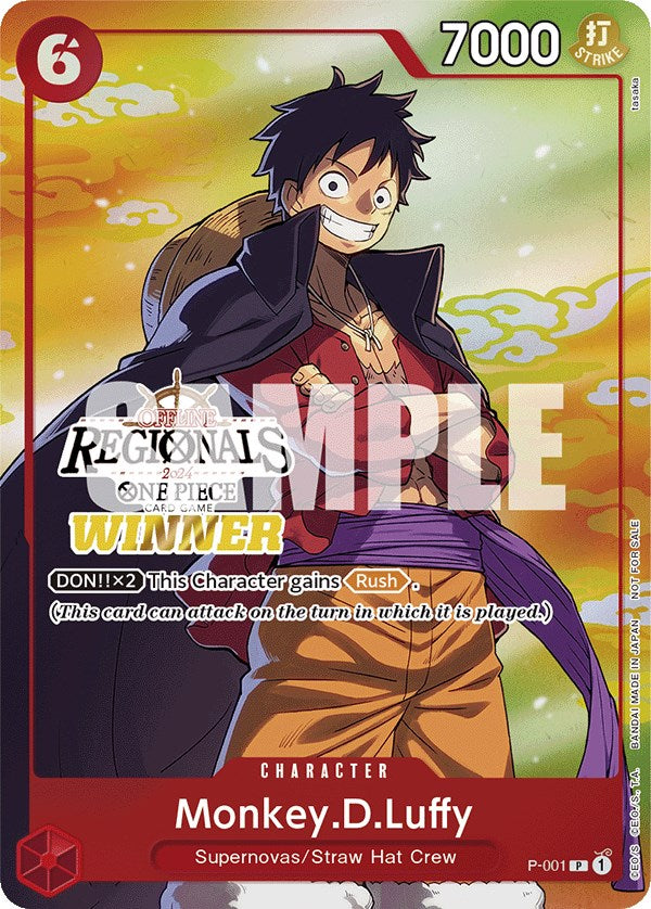 Monkey.D.Luffy (Offline Regional 2024 Vol. 2) [Winner] [One Piece Promotion Cards] | Galaxy Games LLC